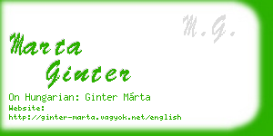 marta ginter business card
